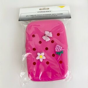 Pink Hydraquench Tumbler Pouch with 3 Charms New